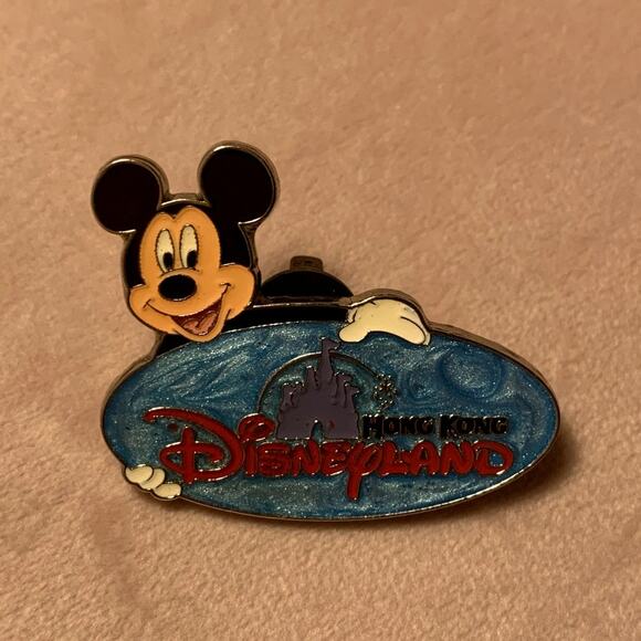 Mickey Mouse Hong Kong Disneyland Blue Swirl Disney Trading Pin - Picture 1 of 2